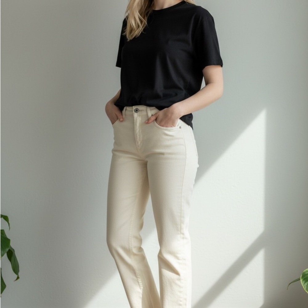 NYDJ Women's Straight Leg Cream Jeans